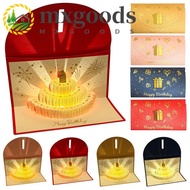 MXGOODS Birthday Red Envelope, Musical and Light Creative 3D Pop-Up Greeting Card, DIY Wishes Tradit
