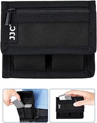 DSLR Battery and Memory Card Holder Pouch (3 Pockets) - Camera SD CF XQD Card Storage Case for AA, L