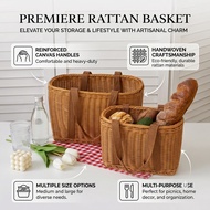 DapuRia (Bakul Rotan Plastik) Hand Woven Rattan Basket Storage Picnic Doorgift Home Basket Buah Sayu