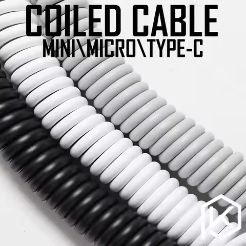 coiled Cable wire Mechanical Keyboard GH60 USB V2 cable mini micro type c USB port for kit poker 2 x