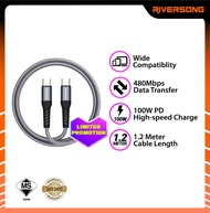 (Ready Stock) Riversong Hercules C6 - 100W Data Cable(USB-C to USB-C)(5A PD Fash Charging)(1.2M / 2M