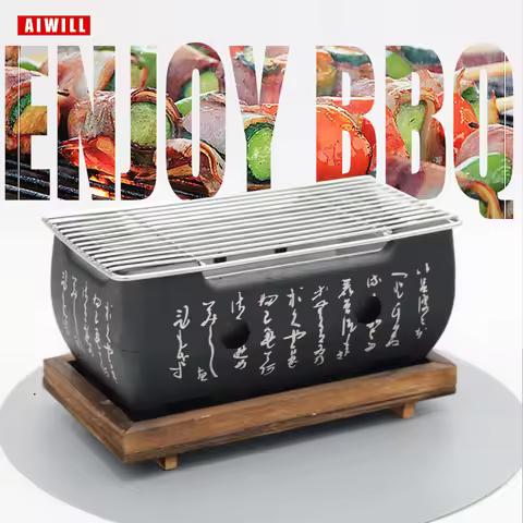AIWILL Portable BBQ Grill Korean Food Carbon Furnace Barbecue Stove Charcoal Cooking Oven Household 