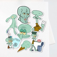 Sticker Awkward Squidward Aesthetic Stiker Waterproof  (7pcs)