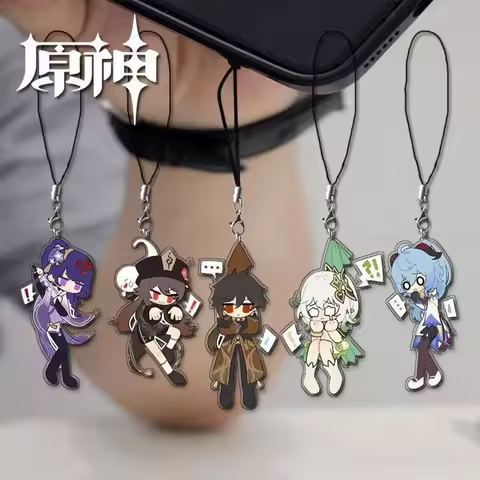 5pcs Game Genshin Impact Raiden Shogun Nahida Zhongli Kawaii keychain gift