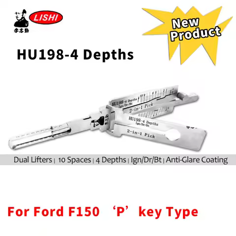 New HU198-4 Depths For Ford Newer Trucks LISHI 2in1 For FORD F150 P key Code Decoder Locksmiths tool