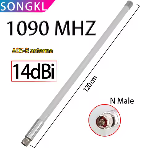 14dbi 1090MHz FPV ADS-B Omni Fiber glass antenna for Automatic dependent surveillance broadcast air 