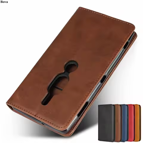 Leather case For Sony Xperia XZ2 Premium 5.8-inches Flip case card holder Holster Magnetic attractio