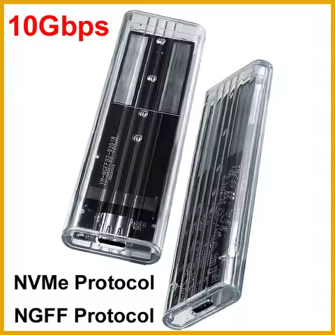 NEW 2026 M.2 NVME PCIe Case NGFF SATA Protocol SSD Case Clear USB Type C 10Gbps PCI-E M2 External En