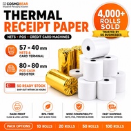 Thermal Receipt Paper Roll 57x40 57x50 80x80 | NETS POS Credit Card Machine Receipt Paper | SG Ready