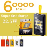 New 60000 mAh 22.5W super fast charging power bank transparent container portable two-way fast charg