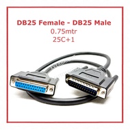 DB25 Female to Male Parallel Printer Cable Extension Line Port 25C+1 Dot Matrix Printer 0.75mtr 75cm