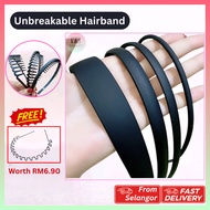 YS GALAXY Unbreakable Men Women Unisex Hairband Black Headband With Teeth Cekak Rambut Perempuan Lel