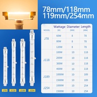 1ชิ้นโคมไฟฮาโลเจน60W/80W/100W/120W/150W/500W/1000W/1500W หลอด78Mm/118Mm/119Mm/254Mm r7s เชิงเส้นหลอด