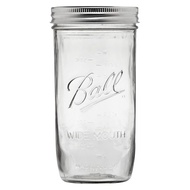 Ball® Wide Mouth 1-1/2 Pint, 24 Oz. Glass Mason Jar With Lid And Band