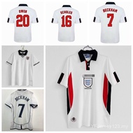 1998 2002 England Home Away Retro Soccer Jersey David Beckham Owen Scholes Sports Football Shirt 2GX