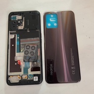 Realme 8i phone case set with orange glass and new sim slot