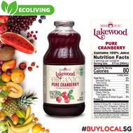 🚛LOCAL SELLER🚛 Lakewood Organic Pure Cranberry Fresh Pressed Juice (Over 3 lbs of Organic Cranberrie