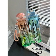 1pc Personalized Kids Water Bottle, Customized With Baby's Name, Summer Anti-Drop Straw Cup, 25oz/75