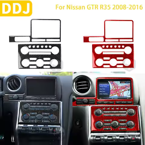 For Nissan GTR R35 2008-2016 Car Accessories Carbon Fiber Radio Console Sticker Navigation Display S