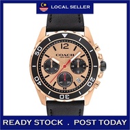 [100% Original & Free Bracelet] Coach SULLIVAN SPORT Chronograph Leather Men Watch Jam Tangan Lelaki