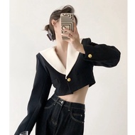 11M Black Short Blazer Vintage 2023 Women s New Casual Short Crop Jacket mujer de moda s4j