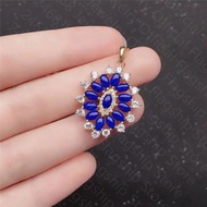 The New 925 Silver Inlaid Natural Lapis Lazuli Pendant, Women's Pendant, Simple And Elegant, Showing Elegance