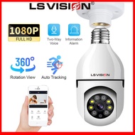 LS VISION 1080P 2MP Bulb Wifi CCTV Camera PTZ HD Night Vision E27 Auto Tracking 360 Degree Wireless Home IP Security Camera Baby Monitor Camera