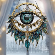 1pc Evil Eye Dream Catcher] 1pc Fantasy Acrylic Evil Eye Dream Catcher Suncatcher - 6.89"X8" Indoor 