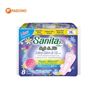 SANITA Soft & Fit Ultra Slim 0.15 cm ผ้าอนามัยแซนนิต้า รุ่น Soft & Fit  บาง 0.15 ซม. มีปีก ความยาว 2