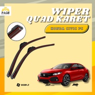 Honda Civic FC Quad Blade Frameless 4 Rubber Anti-Scratch Wiper Pair RightKiri W601