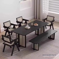 Dining Table Chair Dining Table B & B Combination Nordic B Simple Solid Wood Long Wooden Table Small