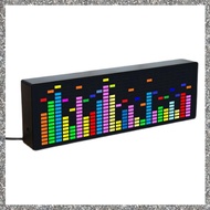 (OGSK) LED Music Spectrum Rhythm Lights Voice Sensor 1624 RGB Atmosphere Level Indicator with Clock