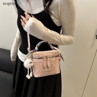 [brightbiu] Women's Commuter Bucket Handbag Crossbody Small Box Handbag Zipper Closure Fashionable V