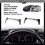 Toyota Alphard/Vellfire ANH20 2008-2014 Meter Panel Trim Interior Cover Carbon Fiber Black Accessories