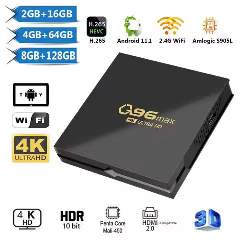 Q96 MAX Smart TV Box Android 11 Amlogic S905 Quad Core 4K Full HD Set Top Box Media Player 2.4GWIFI 