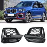 Glossy Black Frame Trim Protector Exterior Cover Front Fog Light Grille Without Fog Lamp Hole for BMW X3 G01 X4 G02 2018