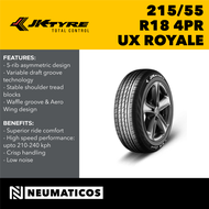 JK Tyre 215/55 R18 4PR UX Royale Passenger Car Radial PCR Tubeless Tires, Made in India 215-55