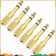 Quarter Inch Adapter, 6.35mm (1/4 Inch) Male to 3.5mm (1/8 Inch) Female Headphone Jack Plug, Gold 6 