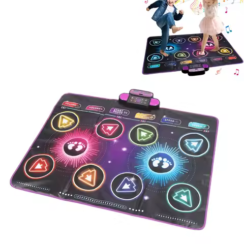 Electronic Dance Game Mat for Kids Built in Music Dual Player Interactive Dance Game Pad for Home Us