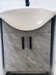 灰色浴室不銹鋼櫥櫃和水槽 w24 x d18 x h24 英寸