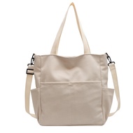 2 Colors - Canvas Pockets Fits A4 Women Shoulder Sling Bag