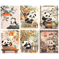 RUOPOTY 20x30cm Paint By Numbers DIY Decorative Paintings New Year's Persimmons With Frame