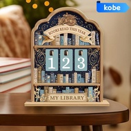 KOBE Books Read Tracker, Wooden 2D Reading Tracker Signage, Creative Books Read This Year Handmade R