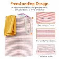 75L Large Foldable Laundry Basket, Standalone Waterproof Clothes Storage Bin With Convenient Handle,