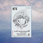 官方週邊商品 防彈少年團 BTS X T-MONEY 2代 透明交通卡 地鐵卡 [V] (韓國進口版)