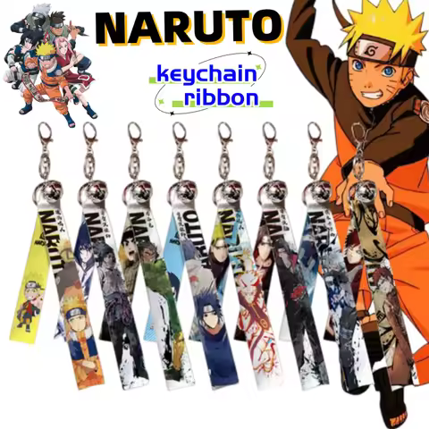 NARUTO Uzumaki Naruto Hatake Kakashi Uchiha Obito Personalized Creative Ribbon Keychain Handsome Met
