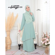 KURUNG SURAYA Baju Kurung Moden Muslimah Labuh Nursing Friendly Size S-3XL Sulam Tenun Pada Hujung Baju