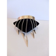 Silver spike chain arm bracelet (BAR125-002)