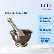 High quality stainless steel pestle and mortar. Sturdy solid stainless steel design, shiny 430 stain