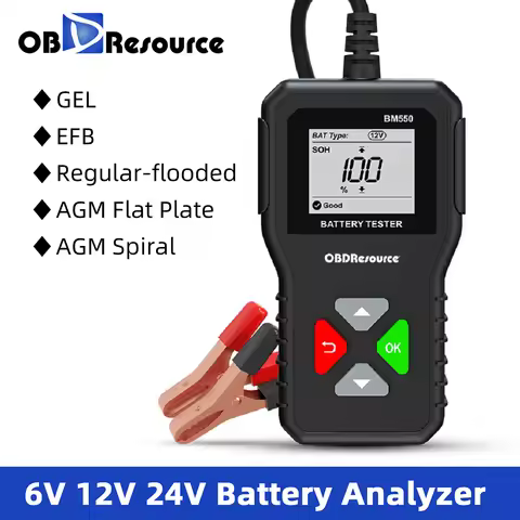 Car Battery System Detect 6V 12V 24V 100-2000 CCA Car Battery Tool BM550 Car Battery Tester Battery 